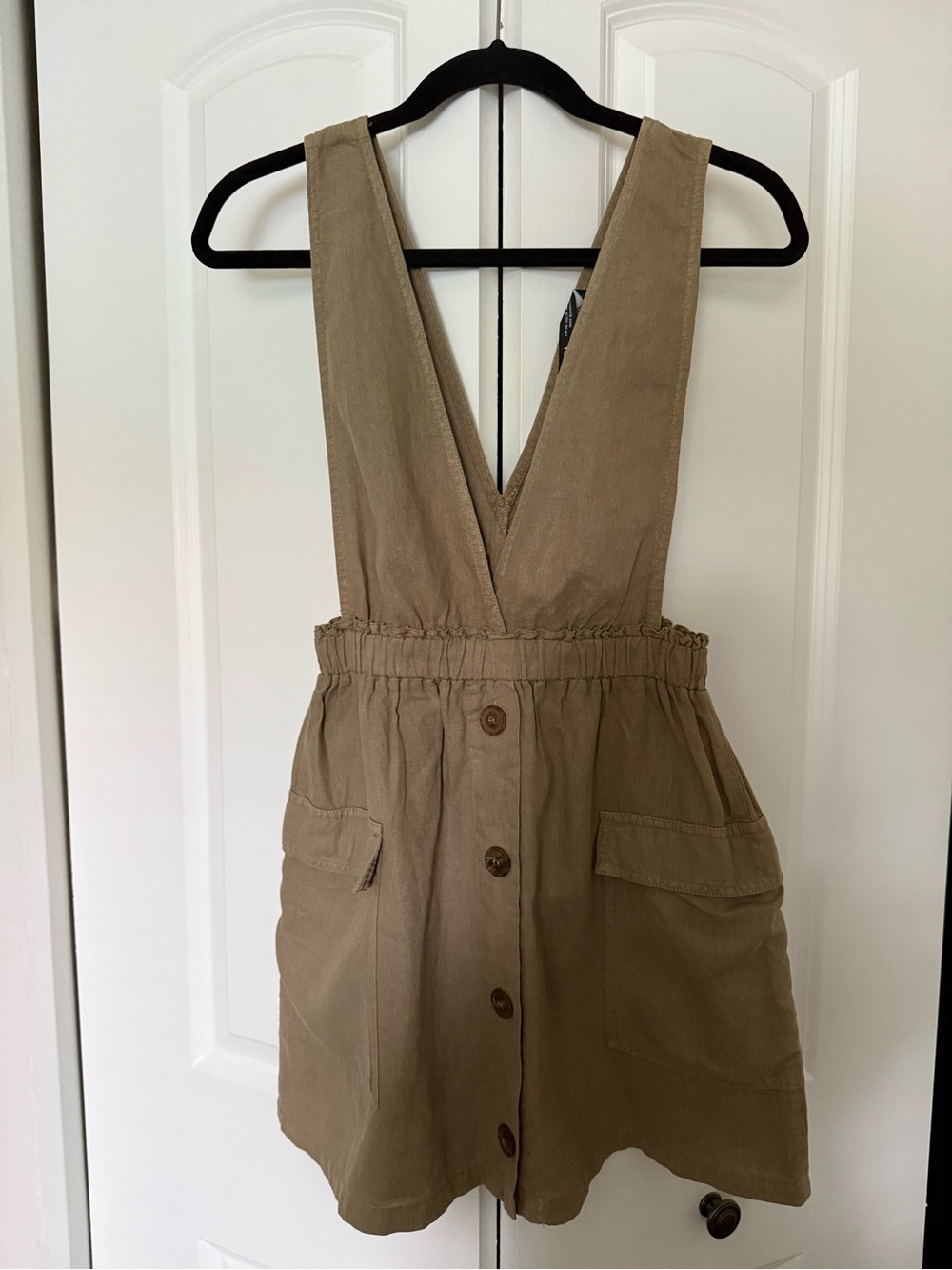 Zara Button-Front Pinafore Dress